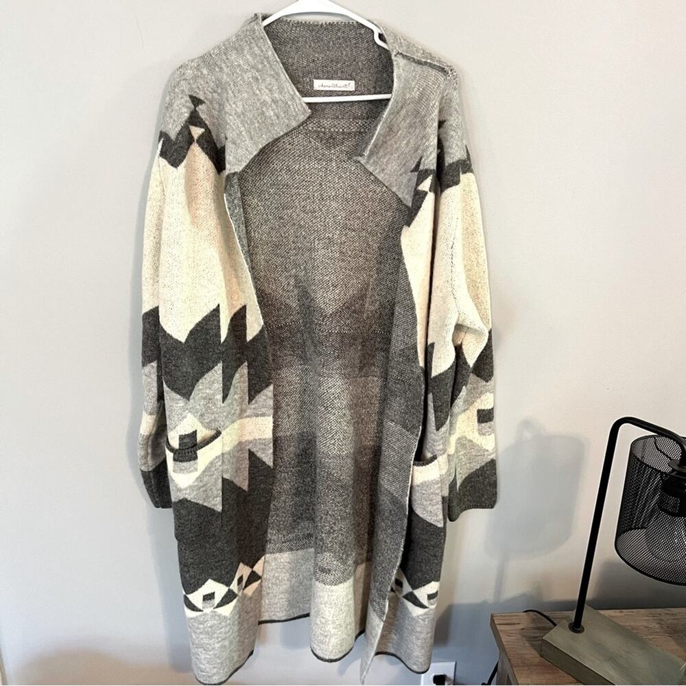 Keren Hart Artsy Bristol Aztec Cardigan Open Front w/ Pockets Women's Size Large